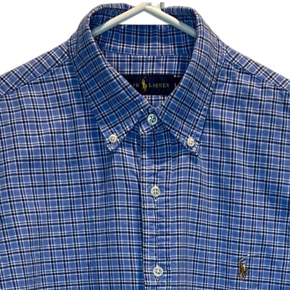Ralph Lauren Other - Ralph Lauren Men's Large Blue Plaid Long Sleeve Button Down Shirt Classic Fit